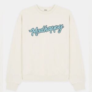 SOLD // MADHAPPY Unisex Script Turquoise Cursive Logo Crewneck Sweatshirt